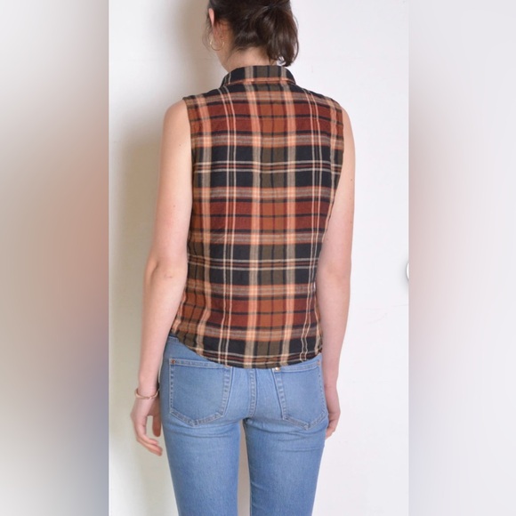 Ralph Lauren Plaid Linen Blouse Size PP - Picture 3 of 3